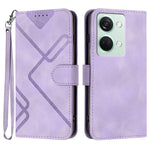 Custodia per cellulare in pelle con motivo a linea, For OnePlus Ace 5 / 13R Global, For OnePlus 12, For OnePlus Ace 2V, For OnePlus 11