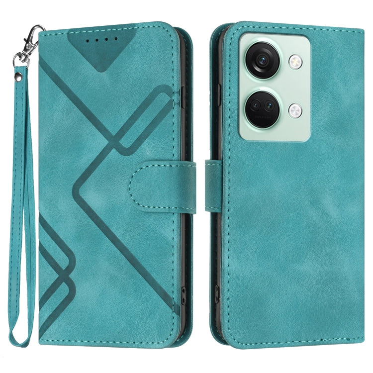 Custodia per cellulare in pelle con motivo a linea, For OnePlus Ace 5 / 13R Global, For OnePlus 12, For OnePlus Ace 2V, For OnePlus 11