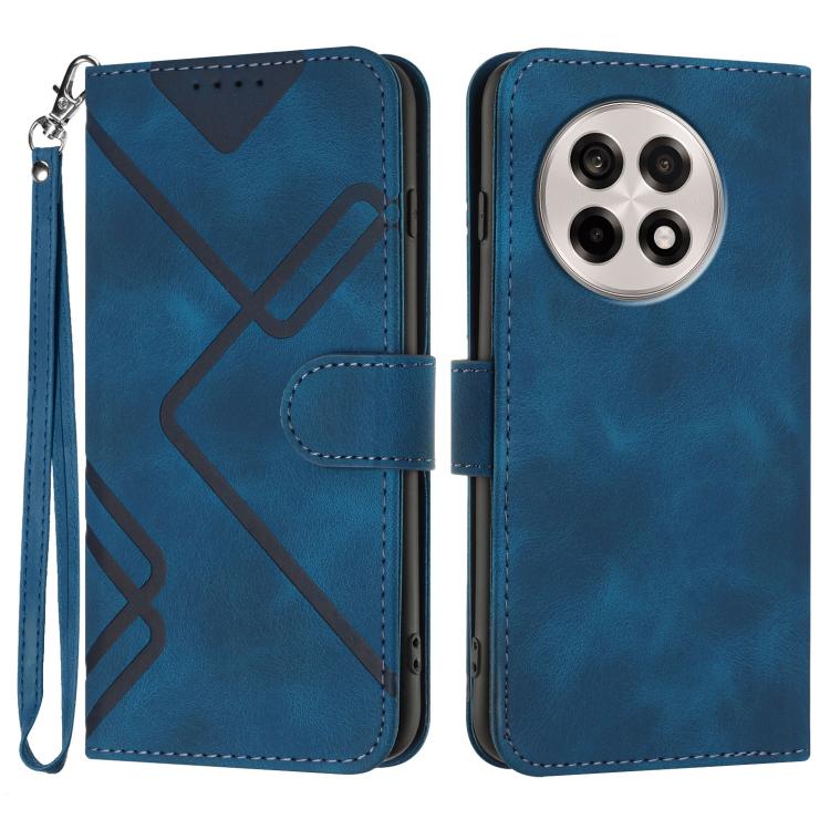 Custodia per cellulare in pelle con motivo a linea, For OnePlus Ace 5 / 13R Global, For OnePlus 12, For OnePlus Ace 2V, For OnePlus 11