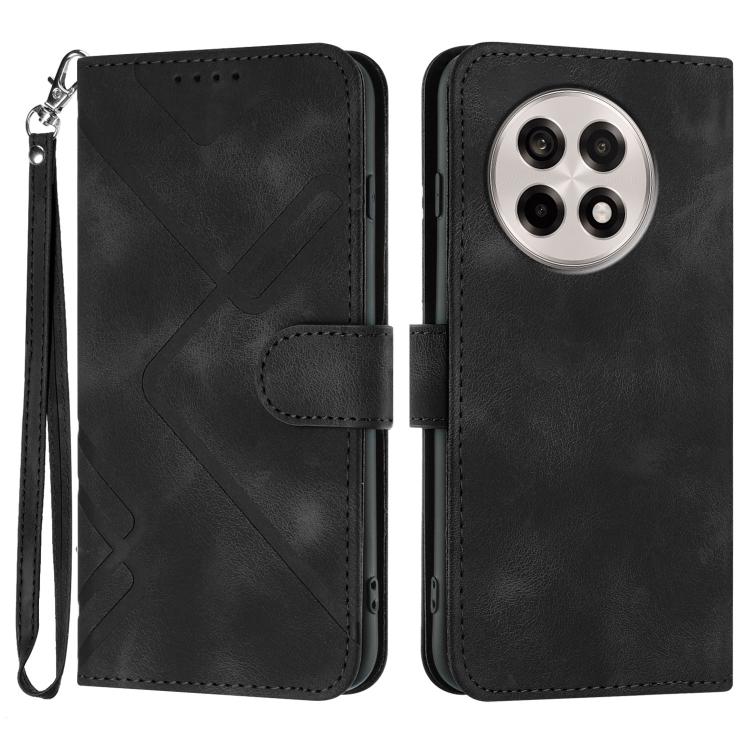 Custodia per cellulare in pelle con motivo a linea, For OnePlus Ace 5 / 13R Global, For OnePlus 12, For OnePlus Ace 2V, For OnePlus 11
