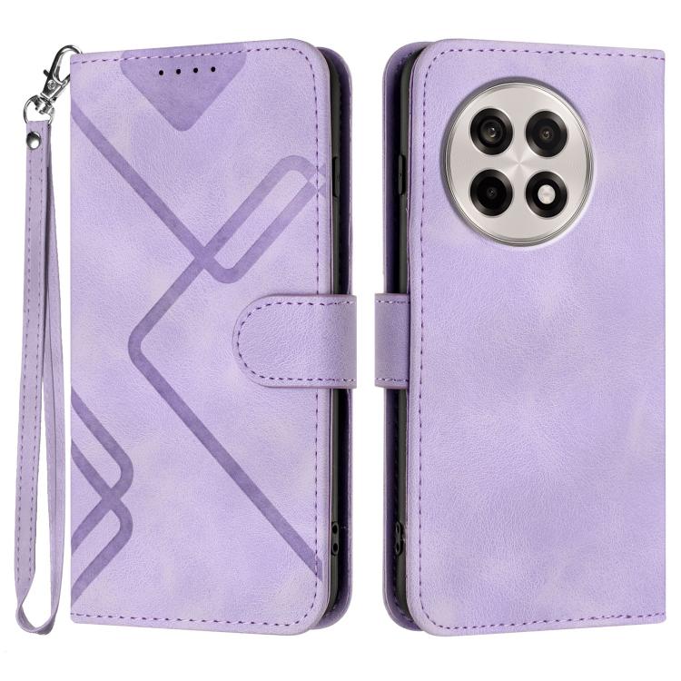 Custodia per cellulare in pelle con motivo a linea, For OnePlus Ace 5 / 13R Global, For OnePlus 12, For OnePlus Ace 2V, For OnePlus 11