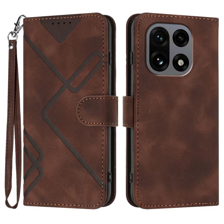 Custodia per cellulare in pelle con motivo a linea, For OnePlus Turbo 6 / 6V, For OnePlus Ace 6, For OnePlus 15, For OnePlus 13T