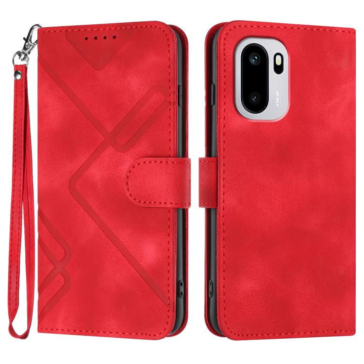 Custodia per cellulare in pelle con motivo a linea, For OnePlus Turbo 6 / 6V, For OnePlus Ace 6, For OnePlus 15, For OnePlus 13T
