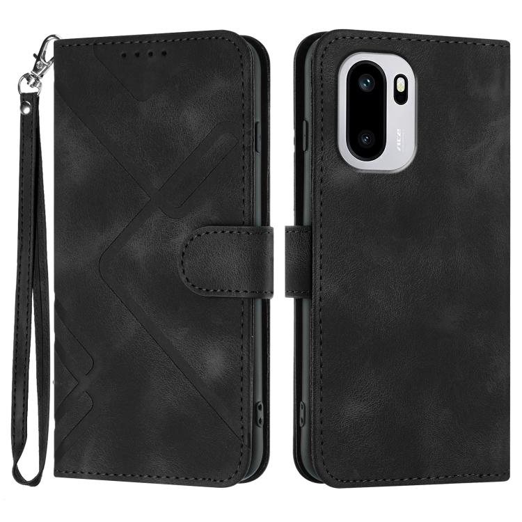 Custodia per cellulare in pelle con motivo a linea, For OnePlus Turbo 6 / 6V, For OnePlus Ace 6, For OnePlus 15, For OnePlus 13T