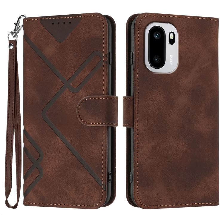 Custodia per cellulare in pelle con motivo a linea, For OnePlus Turbo 6 / 6V, For OnePlus Ace 6, For OnePlus 15, For OnePlus 13T