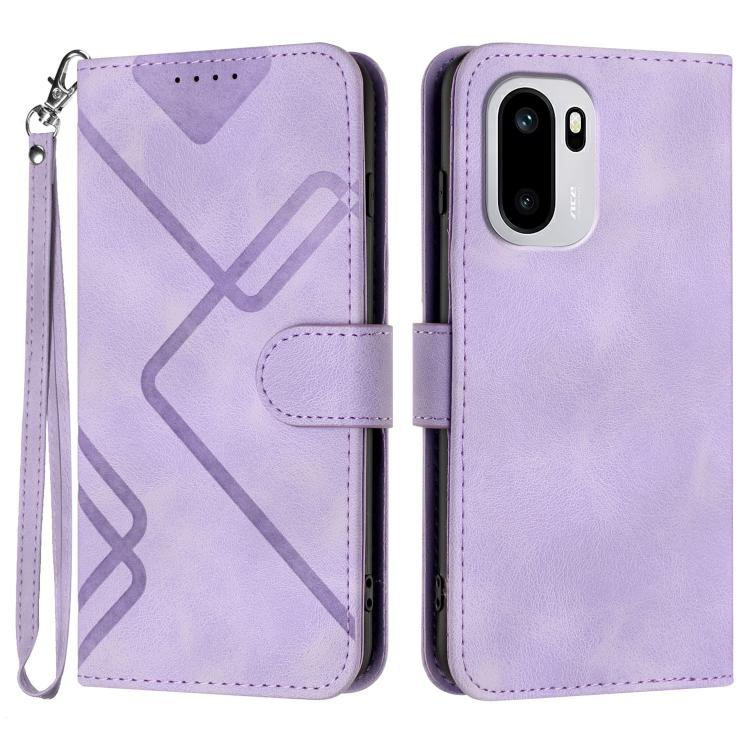 Custodia per cellulare in pelle con motivo a linea, For OnePlus Turbo 6 / 6V, For OnePlus Ace 6, For OnePlus 15, For OnePlus 13T