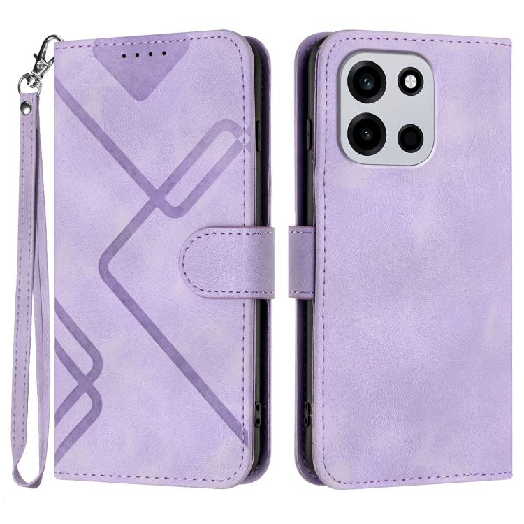 Custodia per cellulare in pelle con motivo a linea, For OnePlus Turbo 6 / 6V, For OnePlus Ace 6, For OnePlus 15, For OnePlus 13T