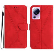 Custodia per telefono in pelle goffrata con cuciture, For Xiaomi 13 Lite, For Xiaomi 13 Pro, For Xiaomi 13, For Xiaomi 12T / 12T Pro