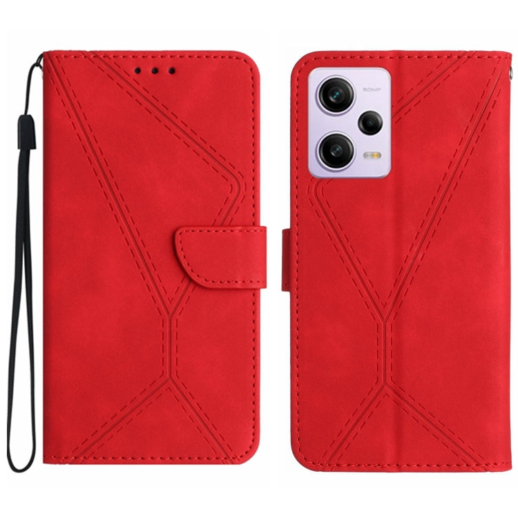 Custodia per telefono in pelle goffrata con cuciture, For Xiaomi Redmi Note 12 Pro+, For Redmi Note 12 Pro 5G, For Xiaomi POCO X5 Pro, For Xiaomi Redmi Note 12 5G