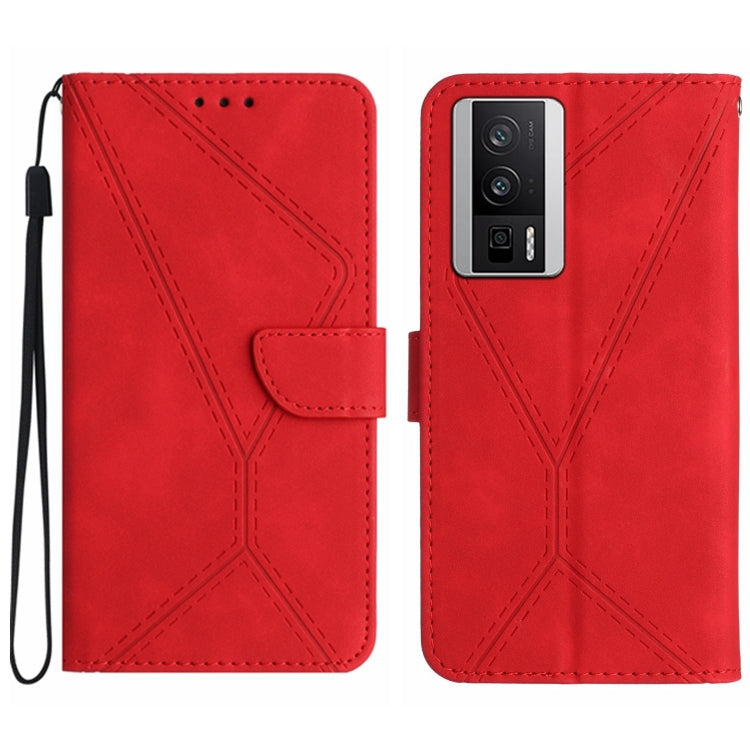 Custodia per telefono in pelle goffrata con cuciture, For Xiaomi POCO F5 Pro 5G, For Xiaomi Redmi Note 12S, For Xiaomi Redmi A1+ / A2+, For Redmi Note 12 Pro 4G