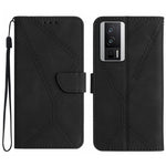 Custodia portafoglio in pelle goffrata per Xiaomi Poco F5 Pro