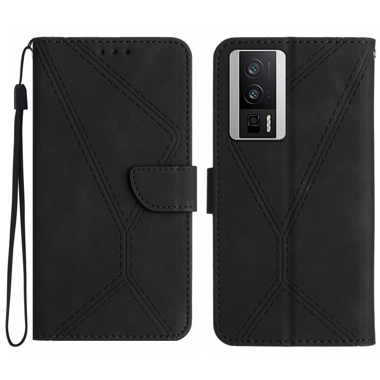 Custodia portafoglio in pelle goffrata per Xiaomi Poco F5 Pro