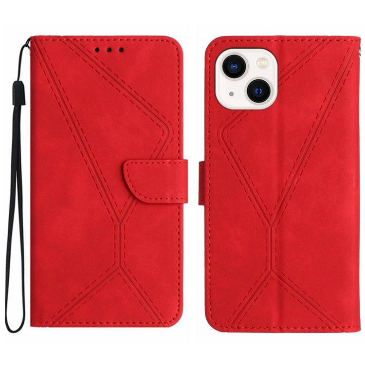 Custodia per telefono in pelle goffrata con cuciture, For iPhone 14, For iPhone 14 Pro, For iPhone 14 Pro Max, For iPhone 13