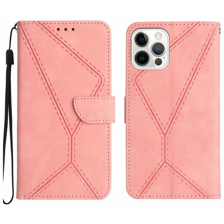 Custodia per telefono in pelle goffrata con cuciture, For iPhone 14, For iPhone 14 Pro, For iPhone 14 Pro Max, For iPhone 13