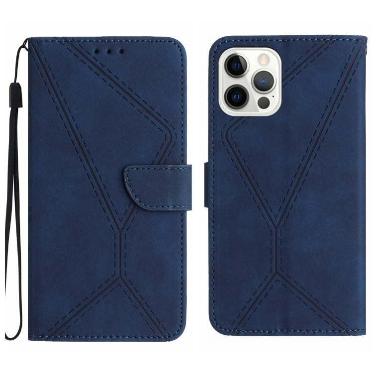 Custodia per telefono in pelle goffrata con cuciture, For iPhone 14, For iPhone 14 Pro, For iPhone 14 Pro Max, For iPhone 13