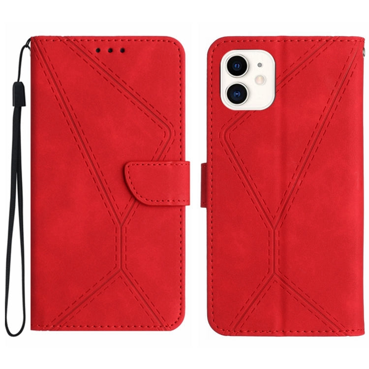 Custodia per telefono in pelle goffrata con cuciture, For iPhone 11, For iPhone 11 Pro, For iPhone 11 Pro Max, For iPhone 14 Plus