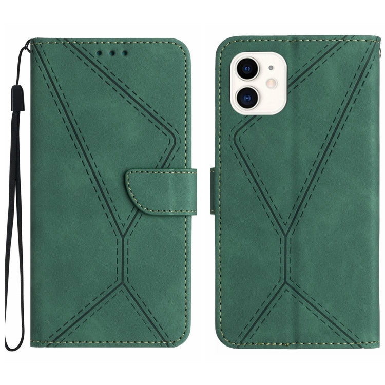 Custodia per telefono in pelle goffrata con cuciture, For iPhone 11, For iPhone 11 Pro, For iPhone 11 Pro Max, For iPhone 14 Plus