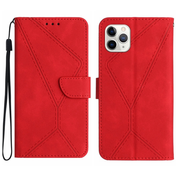 Custodia per telefono in pelle goffrata con cuciture, For iPhone 11, For iPhone 11 Pro, For iPhone 11 Pro Max, For iPhone 14 Plus