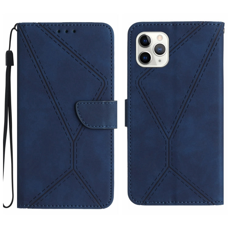 Custodia per telefono in pelle goffrata con cuciture, For iPhone 11, For iPhone 11 Pro, For iPhone 11 Pro Max, For iPhone 14 Plus