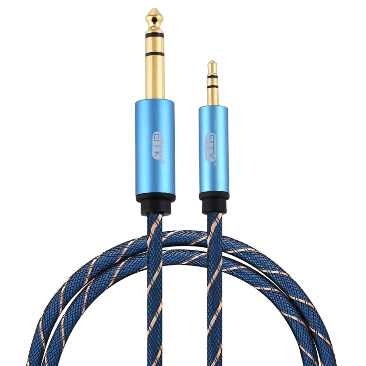 EMK Jack maschio da 3,5 mm a jack maschio da 6,35 mm Connettore placcato oro Cavo AUX in treccia di nylon per computer / X-BOX / PS3 / CD / DVD, 1m, 1.5m, 2m, 3m, 5m