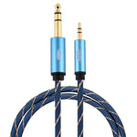 EMK Jack maschio da 3,5 mm a jack maschio da 6,35 mm Connettore placcato oro Cavo AUX in treccia di nylon per computer / X-BOX / PS3 / CD / DVD, 1m, 1.5m, 2m, 3m, 5m
