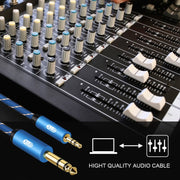 EMK Jack maschio da 3,5 mm a jack maschio da 6,35 mm Connettore placcato oro Cavo AUX in treccia di nylon per computer / X-BOX / PS3 / CD / DVD, 1m, 1.5m, 2m, 3m, 5m