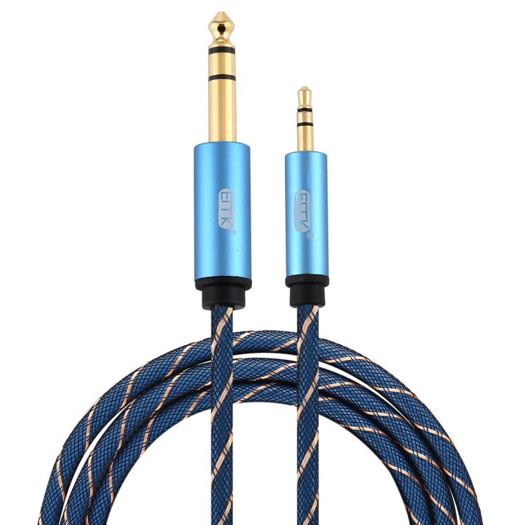 EMK Jack maschio da 3,5 mm a jack maschio da 6,35 mm Connettore placcato oro Cavo AUX in treccia di nylon per computer / X-BOX / PS3 / CD / DVD, 1m, 1.5m, 2m, 3m, 5m