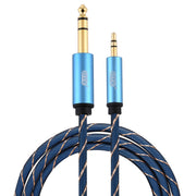 EMK Jack maschio da 3,5 mm a jack maschio da 6,35 mm Connettore placcato oro Cavo AUX in treccia di nylon per computer / X-BOX / PS3 / CD / DVD, 1m, 1.5m, 2m, 3m, 5m