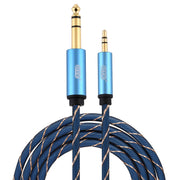 EMK Jack maschio da 3,5 mm a jack maschio da 6,35 mm Connettore placcato oro Cavo AUX in treccia di nylon per computer / X-BOX / PS3 / CD / DVD, 1m, 1.5m, 2m, 3m, 5m