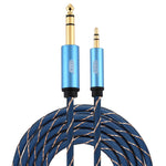 EMK Jack maschio da 3,5 mm a jack maschio da 6,35 mm Connettore placcato oro Cavo AUX in treccia di nylon per computer / X-BOX / PS3 / CD / DVD, 1m, 1.5m, 2m, 3m, 5m