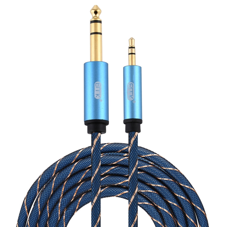 EMK Jack maschio da 3,5 mm a jack maschio da 6,35 mm Connettore placcato oro Cavo AUX in treccia di nylon per computer / X-BOX / PS3 / CD / DVD, 1m, 1.5m, 2m, 3m, 5m