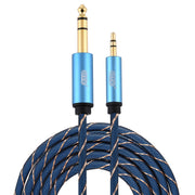 EMK Jack maschio da 3,5 mm a jack maschio da 6,35 mm Connettore placcato oro Cavo AUX in treccia di nylon per computer / X-BOX / PS3 / CD / DVD, 1m, 1.5m, 2m, 3m, 5m