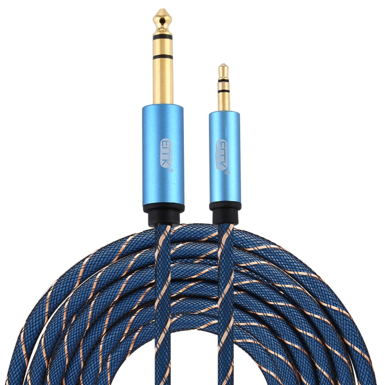EMK Jack maschio da 3,5 mm a jack maschio da 6,35 mm Connettore placcato oro Cavo AUX in treccia di nylon per computer / X-BOX / PS3 / CD / DVD, 1m, 1.5m, 2m, 3m, 5m