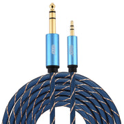 EMK Jack maschio da 3,5 mm a jack maschio da 6,35 mm Connettore placcato oro Cavo AUX in treccia di nylon per computer / X-BOX / PS3 / CD / DVD, 1m, 1.5m, 2m, 3m, 5m