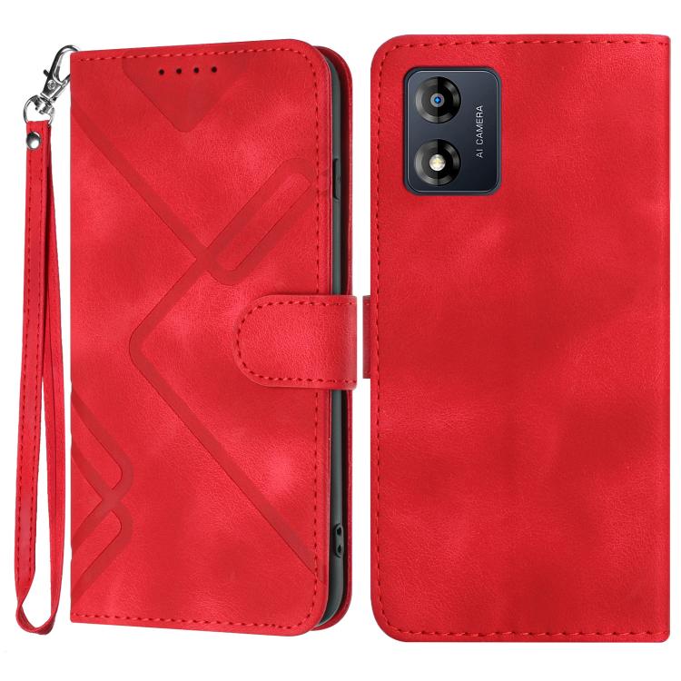 Custodia per cellulare in pelle con motivo a linea, For Motorola Moto G Stylus 5G 2024, For Motorola Moto G Power 5G 2024, For Motorola Moto E13, For Motorola Moto G23
