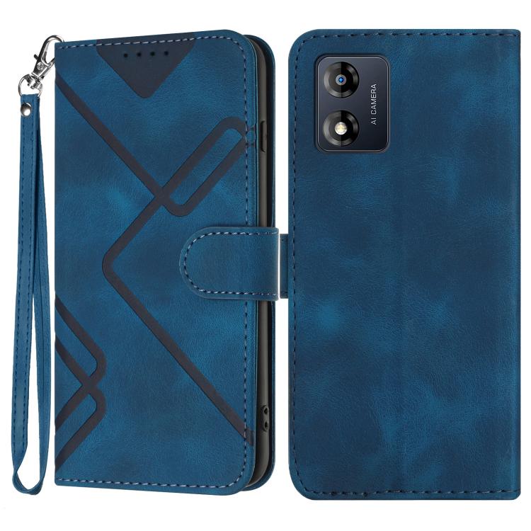 Custodia per cellulare in pelle con motivo a linea, For Motorola Moto G Stylus 5G 2024, For Motorola Moto G Power 5G 2024, For Motorola Moto E13, For Motorola Moto G23