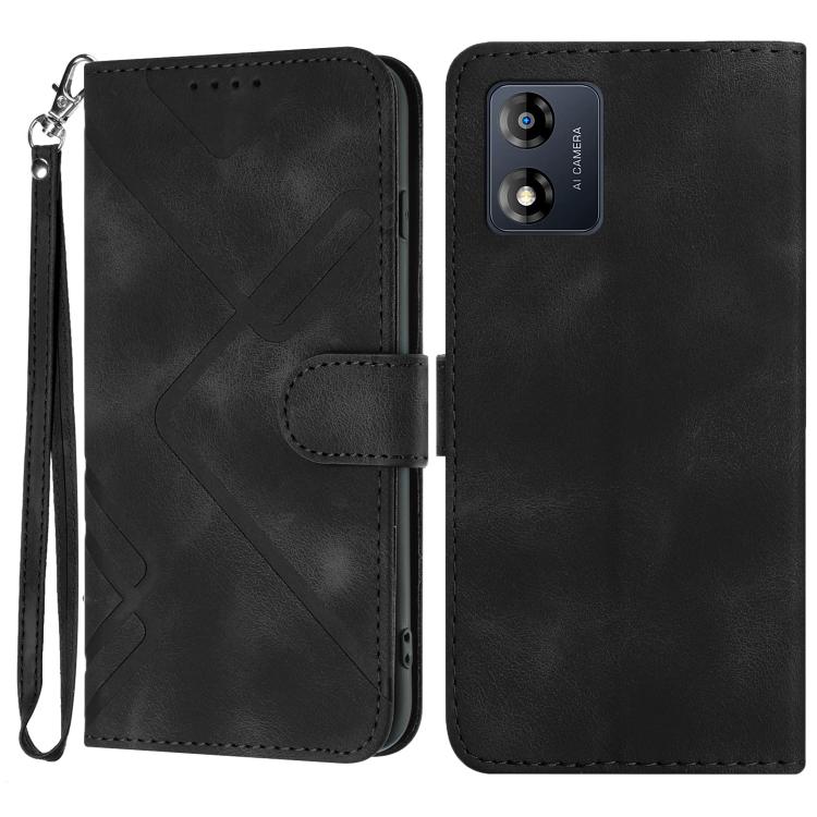 Custodia per cellulare in pelle con motivo a linea, For Motorola Moto G Stylus 5G 2024, For Motorola Moto G Power 5G 2024, For Motorola Moto E13, For Motorola Moto G23