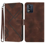 Custodia per cellulare in pelle con motivo a linea, For Motorola Moto G Stylus 5G 2024, For Motorola Moto G Power 5G 2024, For Motorola Moto E13, For Motorola Moto G23