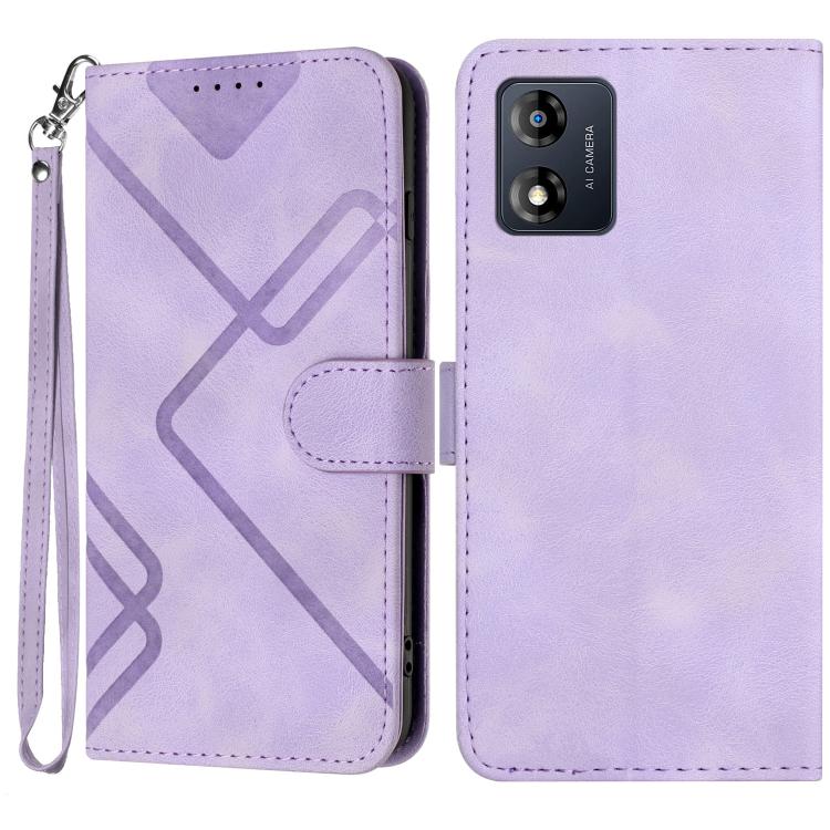 Custodia per cellulare in pelle con motivo a linea, For Motorola Moto G Stylus 5G 2024, For Motorola Moto G Power 5G 2024, For Motorola Moto E13, For Motorola Moto G23