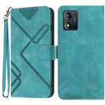Custodia per cellulare in pelle con motivo a linea, For Motorola Moto G Stylus 5G 2024, For Motorola Moto G Power 5G 2024, For Motorola Moto E13, For Motorola Moto G23