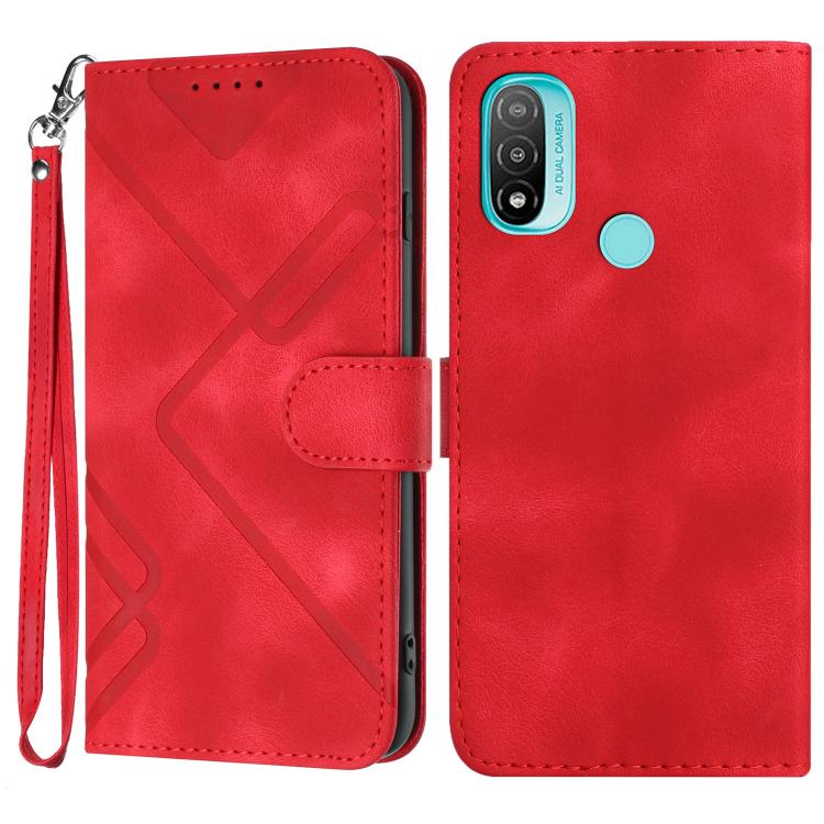 Custodia per cellulare in pelle con motivo a linea, For Motorola Moto G52, For Motorola Moto G22, For Motorola Moto E20 / E30 / E40, For Motorola Moto E7 Power