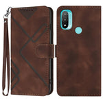 Custodia per cellulare in pelle con motivo a linea, For Motorola Moto G52, For Motorola Moto G22, For Motorola Moto E20 / E30 / E40, For Motorola Moto E7 Power