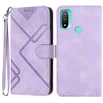 Custodia per cellulare in pelle con motivo a linea, For Motorola Moto G52, For Motorola Moto G22, For Motorola Moto E20 / E30 / E40, For Motorola Moto E7 Power