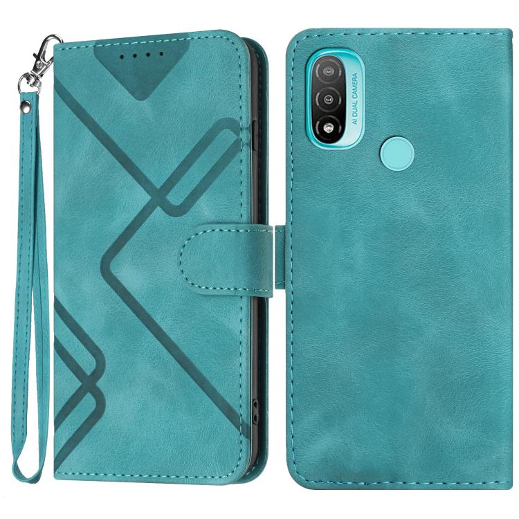 Custodia per cellulare in pelle con motivo a linea, For Motorola Moto G52, For Motorola Moto G22, For Motorola Moto E20 / E30 / E40, For Motorola Moto E7 Power
