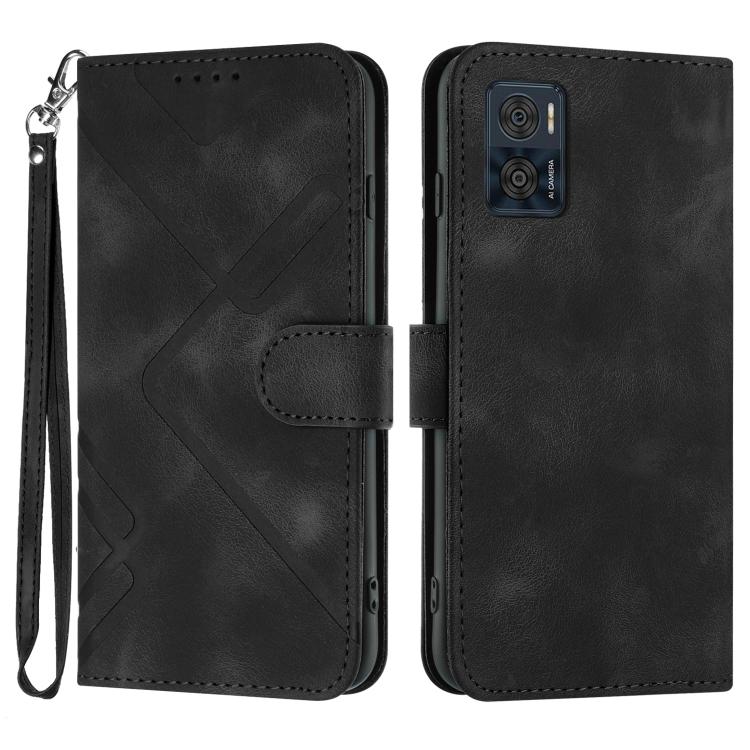 Custodia per cellulare in pelle con motivo a linea, For Motorola Moto E22, For Motorola Edge 30 Neo, For Motorola Moto G32, For Motorola Moto G42