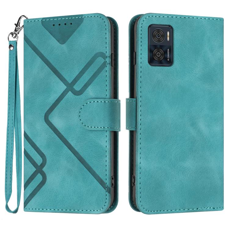 Custodia per cellulare in pelle con motivo a linea, For Motorola Moto E22, For Motorola Edge 30 Neo, For Motorola Moto G32, For Motorola Moto G42