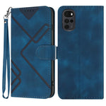 Custodia per cellulare in pelle con motivo a linea, For Motorola Moto G52, For Motorola Moto G22, For Motorola Moto E20 / E30 / E40, For Motorola Moto E7 Power
