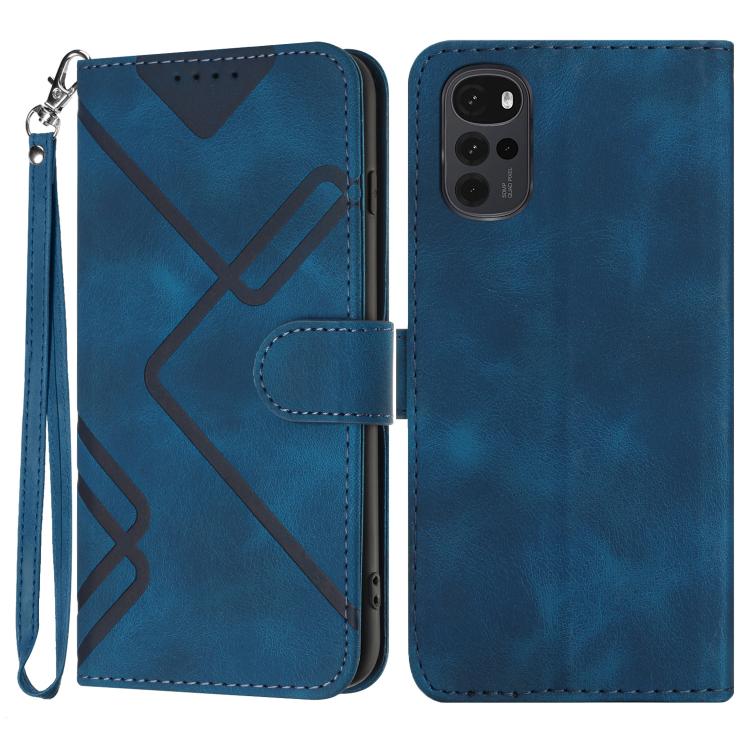 Custodia per cellulare in pelle con motivo a linea, For Motorola Moto G52, For Motorola Moto G22, For Motorola Moto E20 / E30 / E40, For Motorola Moto E7 Power