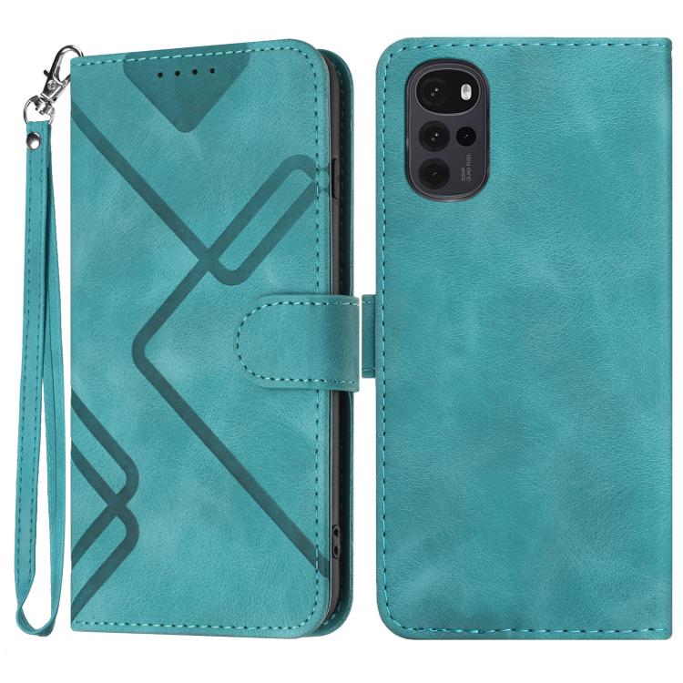 Custodia per cellulare in pelle con motivo a linea, For Motorola Moto G52, For Motorola Moto G22, For Motorola Moto E20 / E30 / E40, For Motorola Moto E7 Power