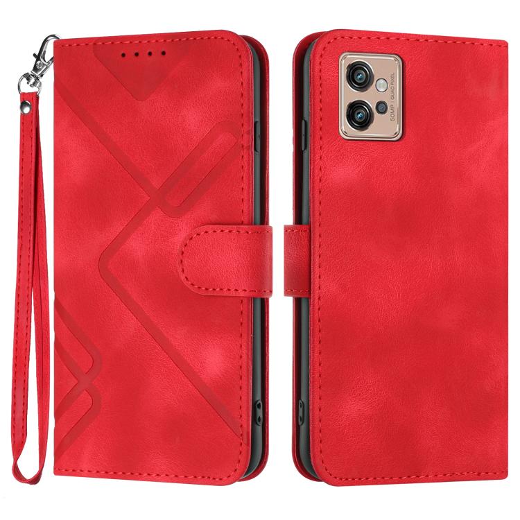 Custodia per cellulare in pelle con motivo a linea, For Motorola Moto E22, For Motorola Edge 30 Neo, For Motorola Moto G32, For Motorola Moto G42